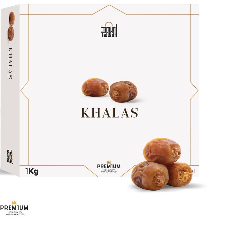 

️✔️✔️ Timur Tengah Kurma Khalas 1Kg Premium Original High Quality 