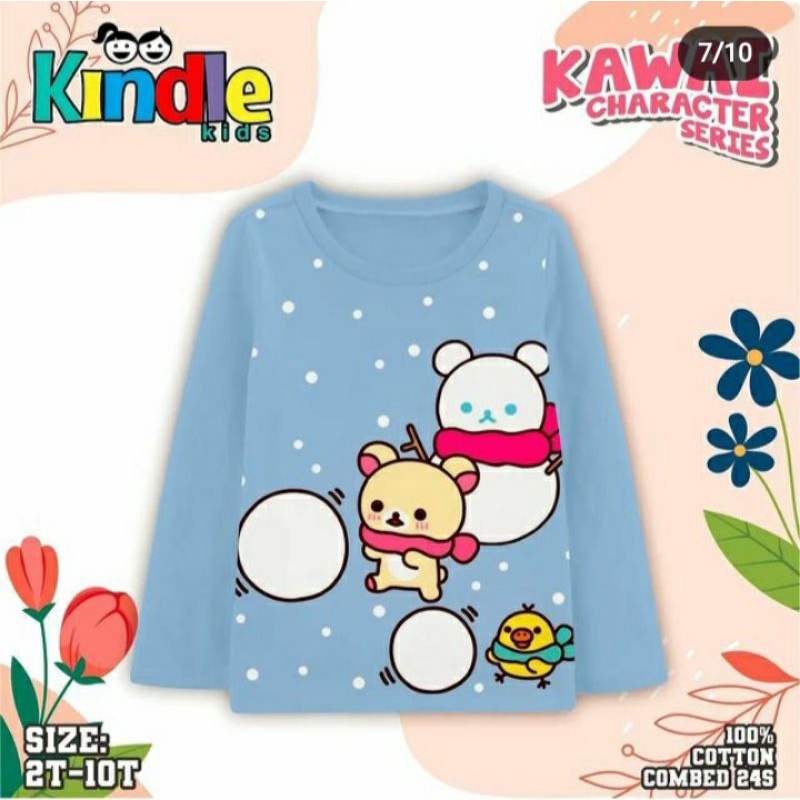 KAOS LENGAN PANJANG KAWAI KARTUN KINDLE KIDS (BRP06)