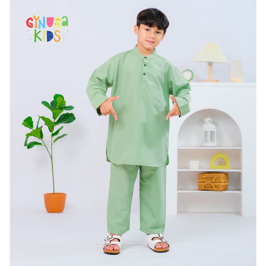 Setelan koko Anak Adam Gynurakids lengan pendek - Baju koko Adam Lengan panjang