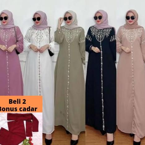 ➤ gamis terbaru / gamis ceruty Babydoll / gamis bordir bunga ☁