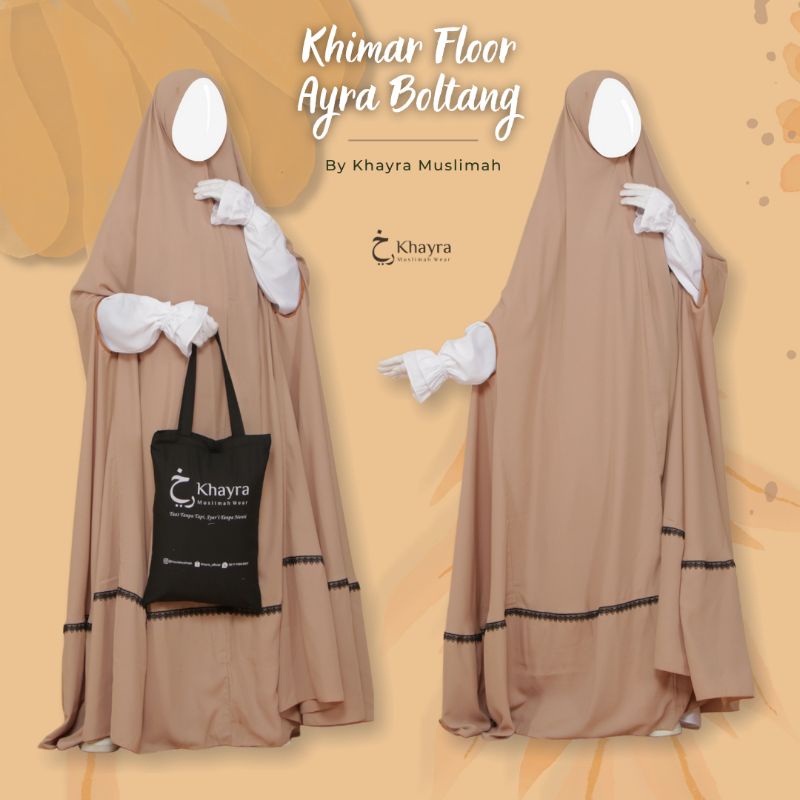 KHIMAR FLOOR AYRA BOLONG TANGAN BY KHAYRA MUSLIMAH