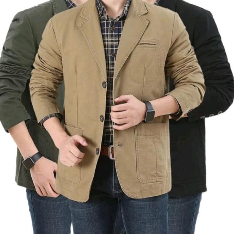 Ready stock jas blazer pria terbaru  coklat tua  terlaris terbagus  coklat tua  tan tua, S 09E