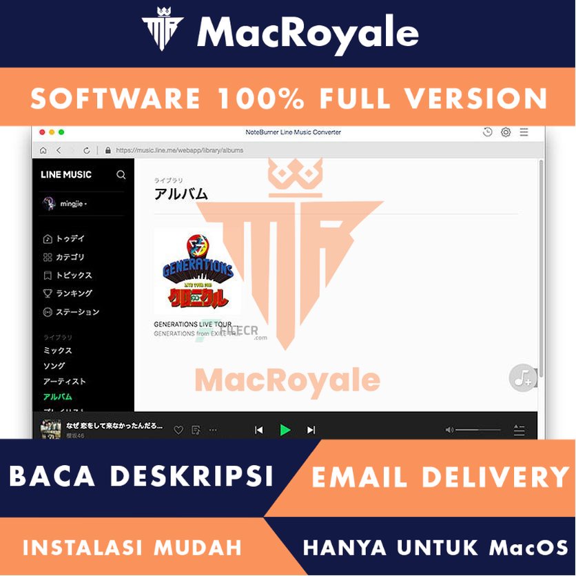 [MacOS] NoteBurner Line Music Converter Full Version Lifetime Full Garansi