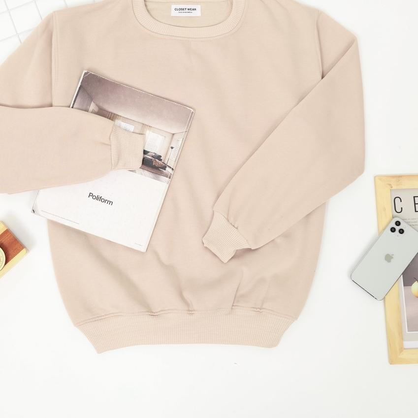 ✾ CLOSETWEAR BASIC SWEATER POLOS CREAM ➽