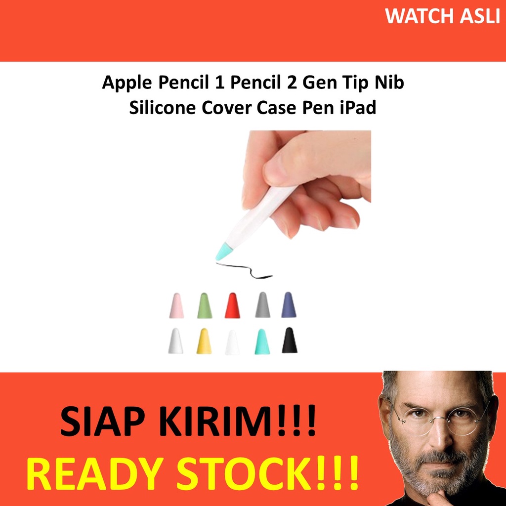 Apple Pencil 1 Pencil 2 Gen Tip Nib Silicone Cover Case Pen iPad Ready