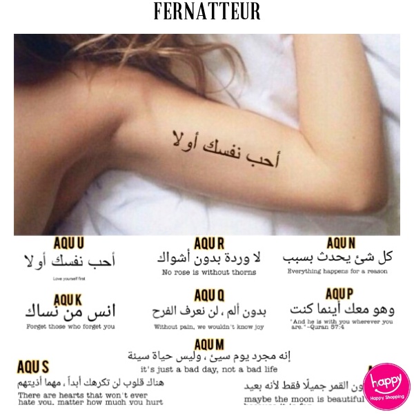 【F⚡ASH SALE✅】【Arb】 Tato Temporer Anti Air Tulisan Arab / Tattoo Temporary Kanji Aksara/Tato Temporer