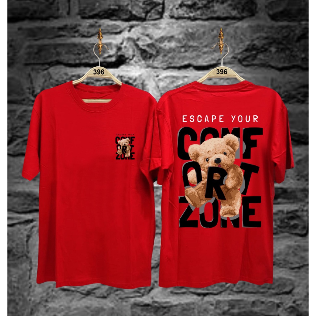 Kaos Tshirt Pria Terbaru Samurai Jepang Boneka Comfort Warna Merah Distro Lengan Pendek Motif Sablon