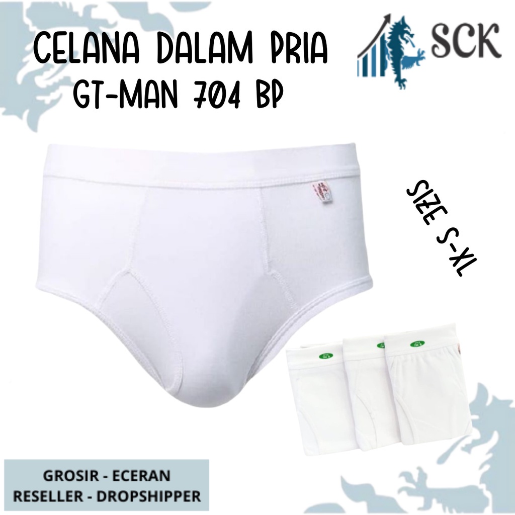 CD GT-MAN 704 BP PUTIH / Celana Dalam GT MAN 704 Anti Selip / Pakaian Dalam Cowok - sckmenwear GROSIR