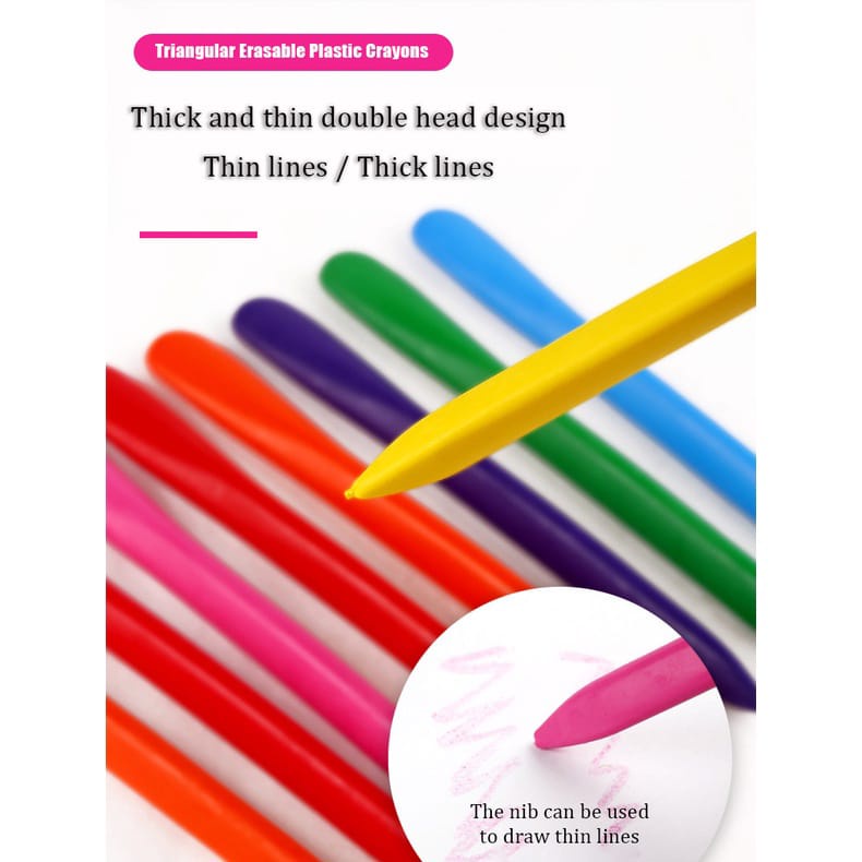 

Cryon Magic Anti Kotor ISI 12/24Pcs Crayon Lab Non Toxic bentuk Triangular Aman Untuk Anak HIGHQUALITY