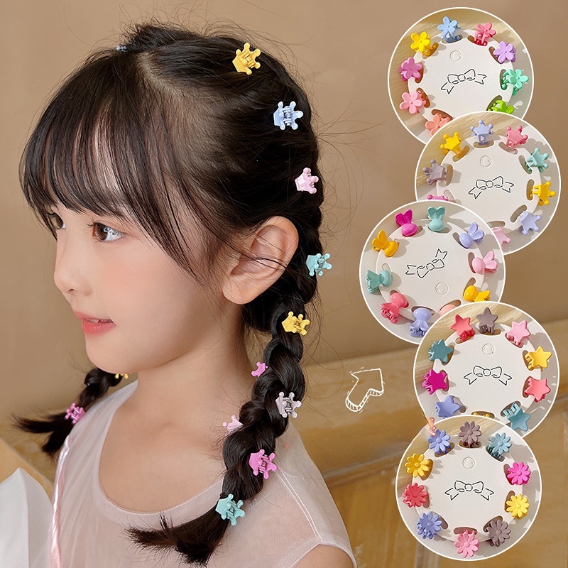 Hiasan Kepala grip Kecil Anak Makaron Warna mini Bunga Lucu princess head baby hair clip