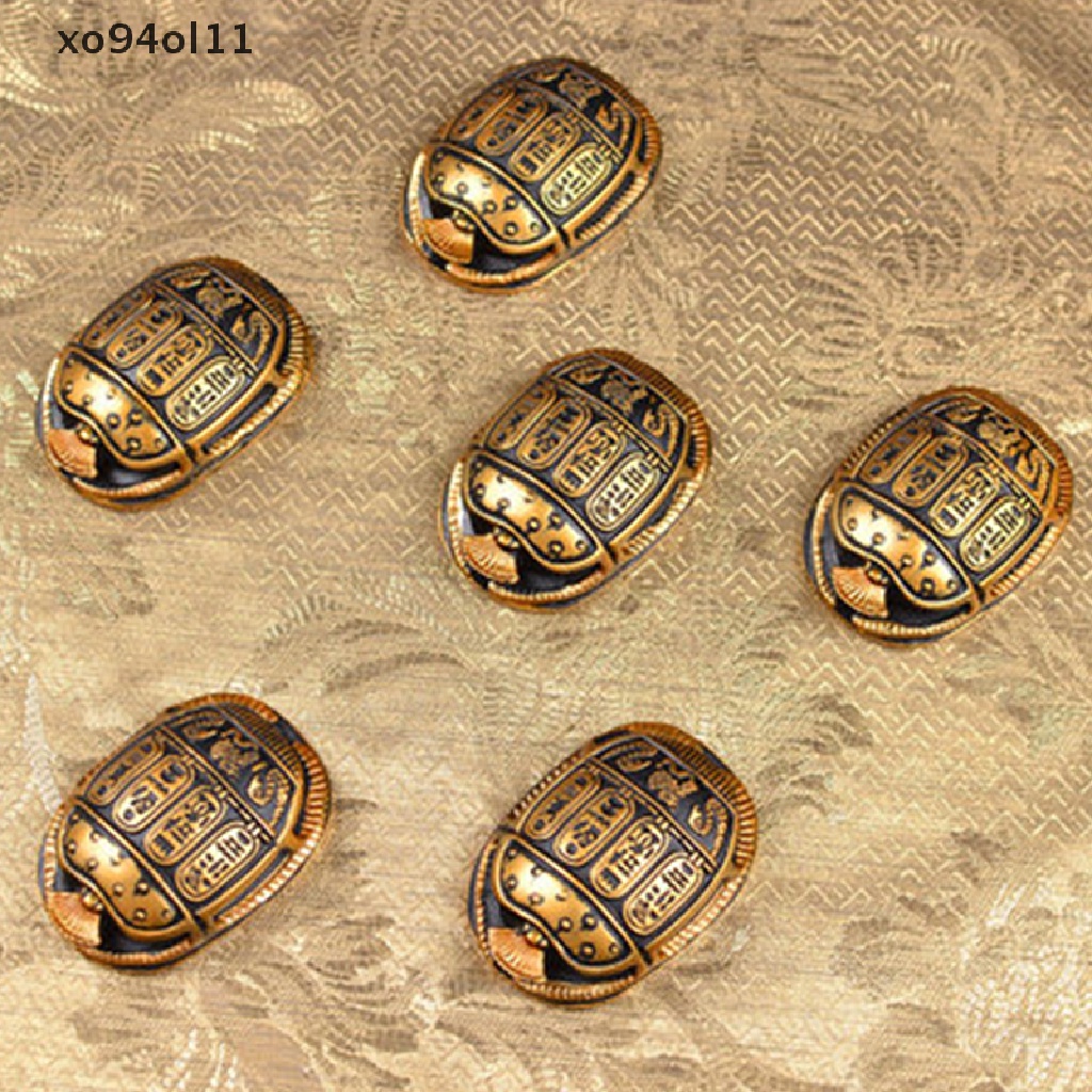 Patung Scarab Amulet Mesir Kuno XO Ornamen Unik Kumbang Scarab Mini OL