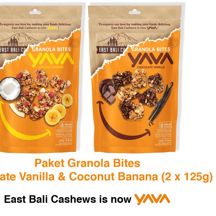 

➩ YAVA Paket Granola Bites Chocolate Vanilla & Coconut Banana (2 x 125g) ➯