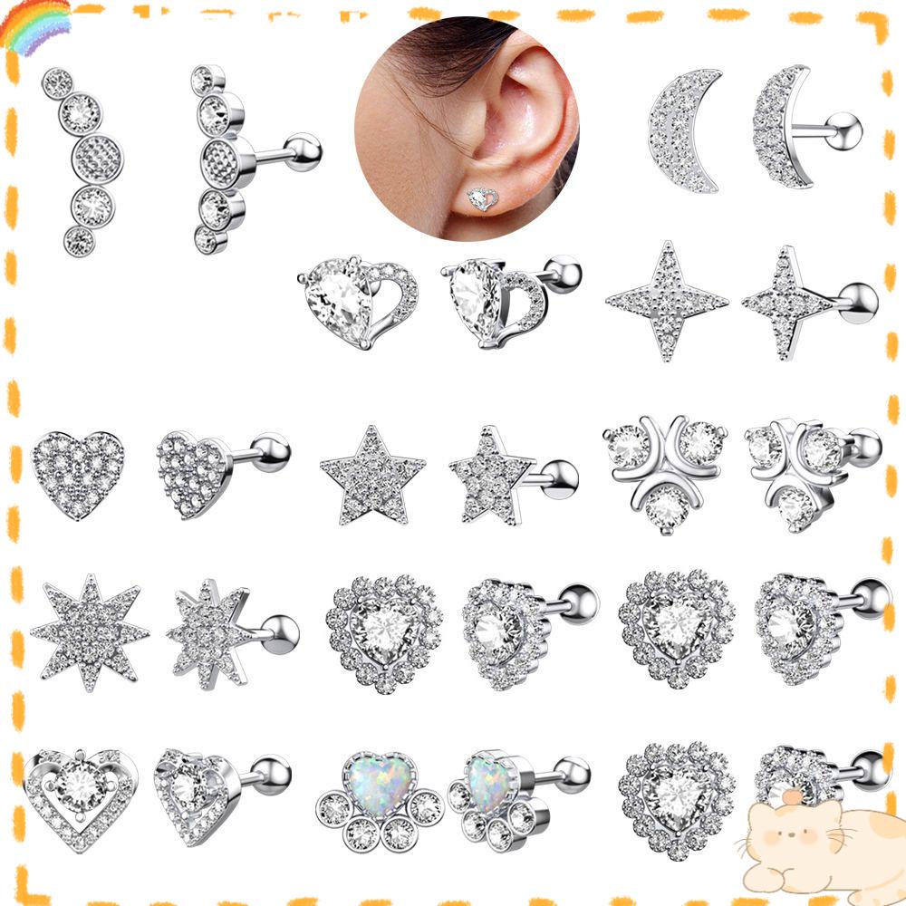 Solighter Tragus Cartilage Piercing Steel Aksesoris Ears Stud Helix Anting Tulang Telinga