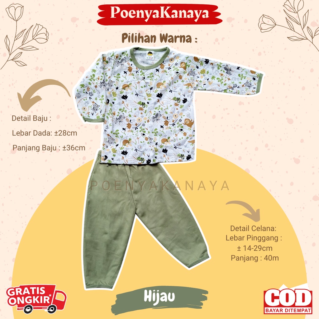 Setelan Baju Bayi Piyama Bayi Panjang Perempuan Celana Polos KOALA RIFKY 6-18 bln SPY59