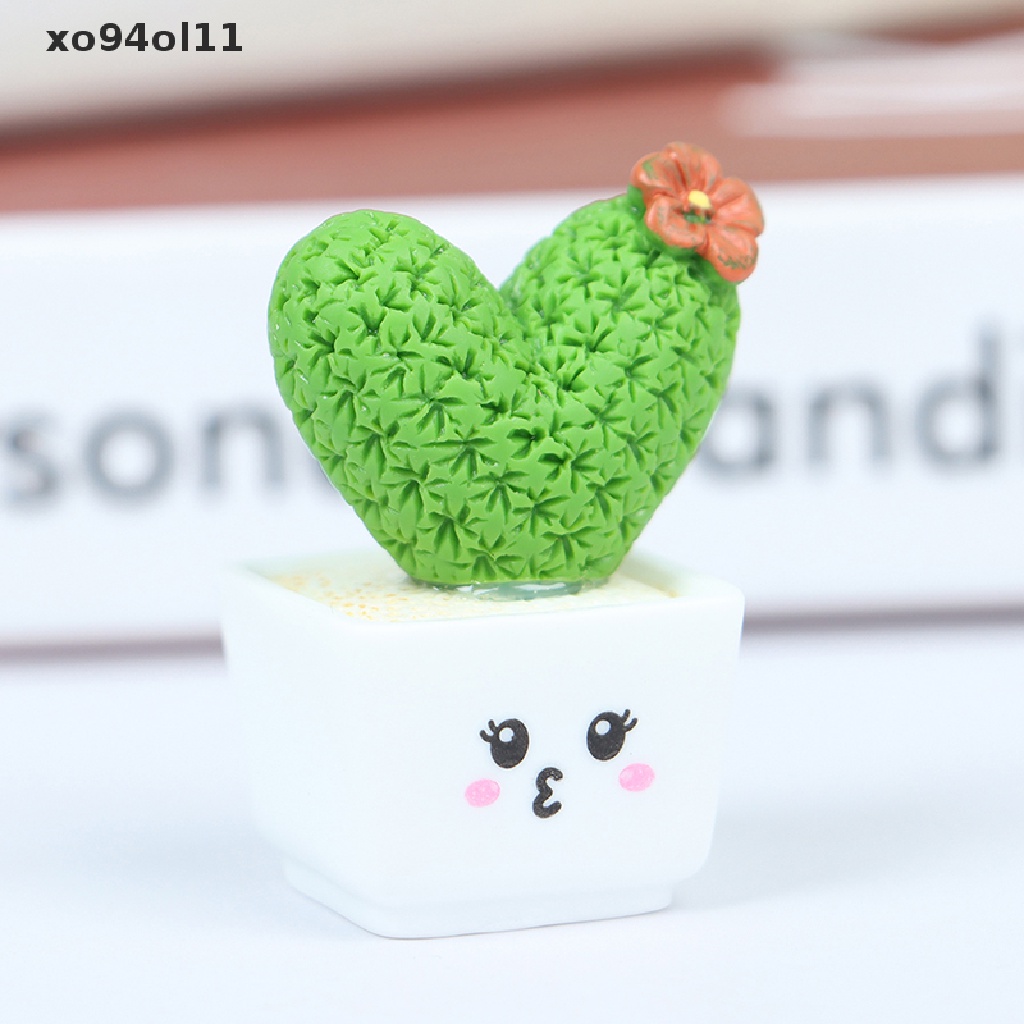 Xo 4PcsCactus Shaped Hiasan Dekorasi Prop Kaktus Tanaman Pot Decor OL