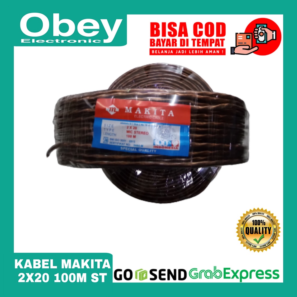 Kabel Mic Stereo Makita 100 Meter 2x20 100m Warna Audio