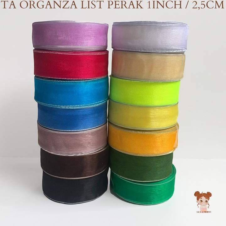 

L93 pita organdi list perak 1 inch/2.5cm per roll 20 yard/18,5m organza TELAH HADIR ォ