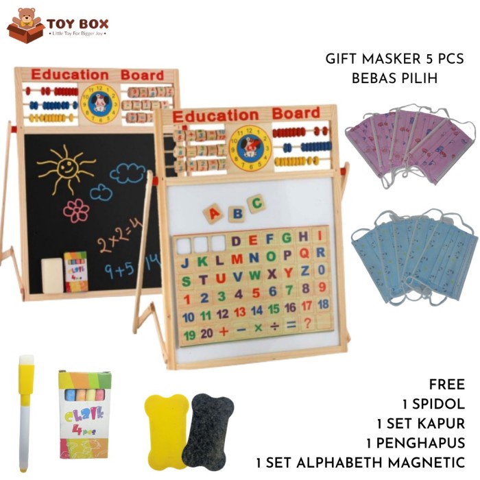 

Tuhe Papan Tulis Magnetic 2 In 1 Black + Whiteboard - Papan Tulis 2 Sisi