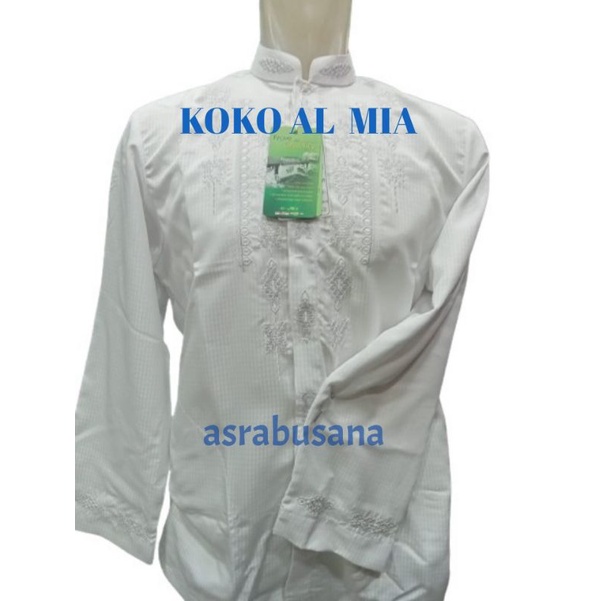 Baju Koko Al mia putih lengan panjang