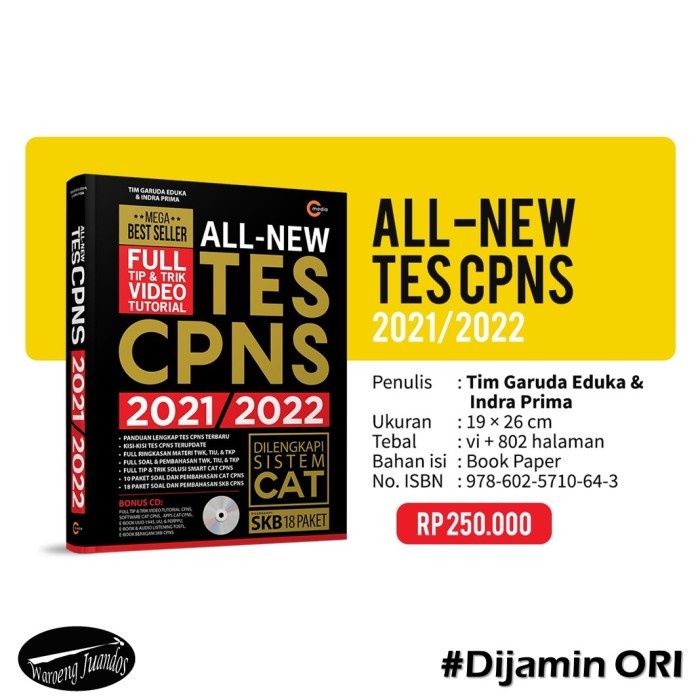 BUKU ALL NEW TES CPNS 2021/2022 - TIM GARUDA EDUKA & INDRA PRIMA
