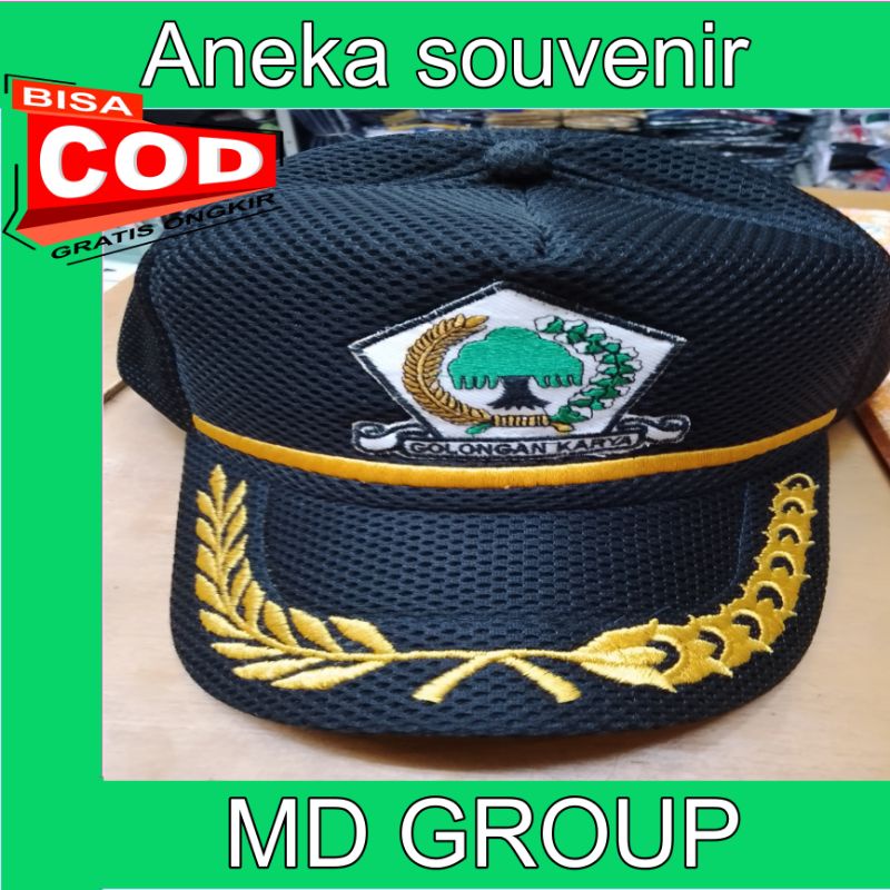 Topi partai Golkar full bordir/Topi Golkar full bordir/Topi partai Golkar double mess