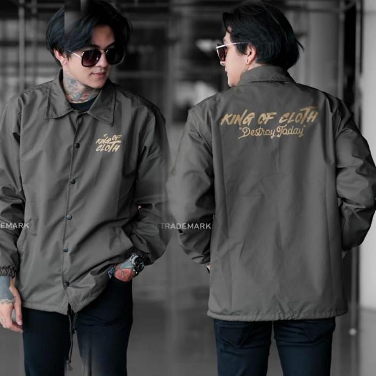 MENARIK JAKET WINDBREAKER INDIGO KING OF CLOTH - COACH PARASIT JAPAN SIMPLE PRIA WANITA CASUAL SPORT