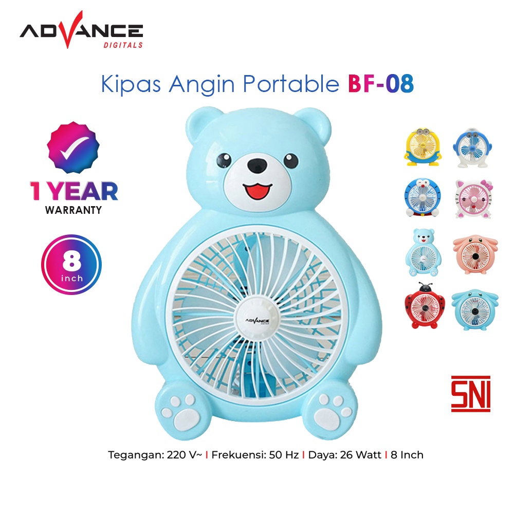 ADVANCE Listrik Kipas Angin Kartun Anak 8 Inci / Lucu Meja Kipas Mini BF-08 Asrama Kantor Fan