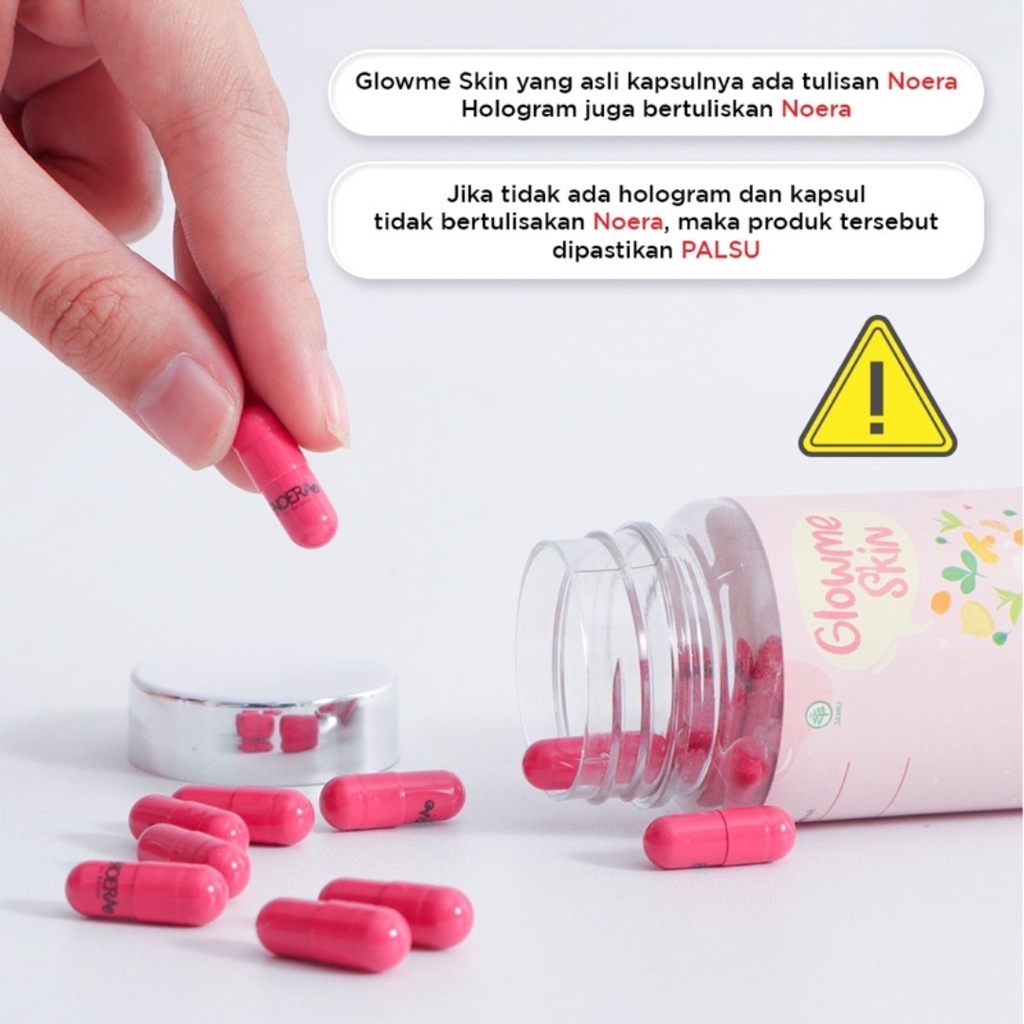 [ FREE GIFT ] Noera Glow Me Skin Whitening Capsule - Kapsul Pemutih Kulit Obat Jerawat BPOM