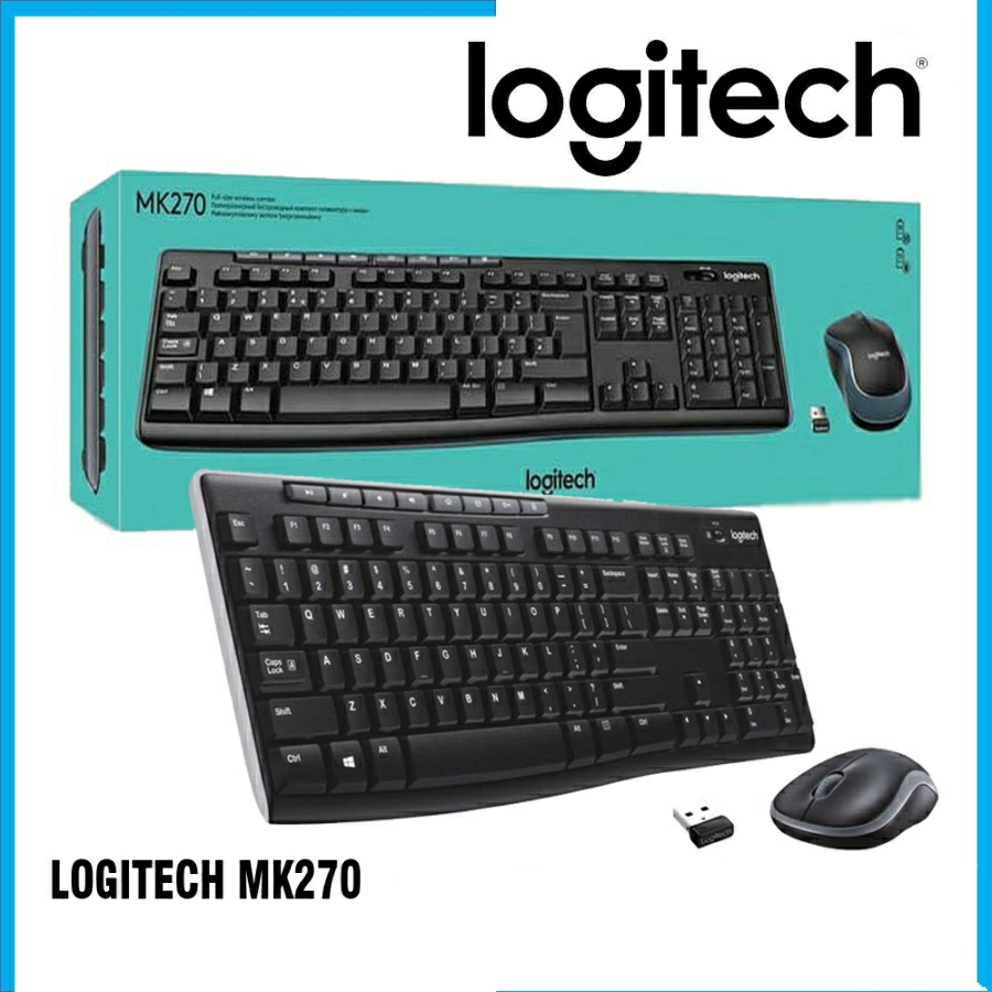 KEYBOARD MOUSE LOGITECH MK270 / MK 270 WIRELESS COMBO FULL SIZE - GARANSI RESMI