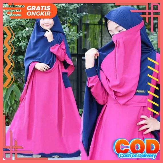 Gamis Crinkle Anak Terbaru Usia 3-12 Tahun // Busana Muslim Modern Anak Perempuan Shaliha Syari 9-13