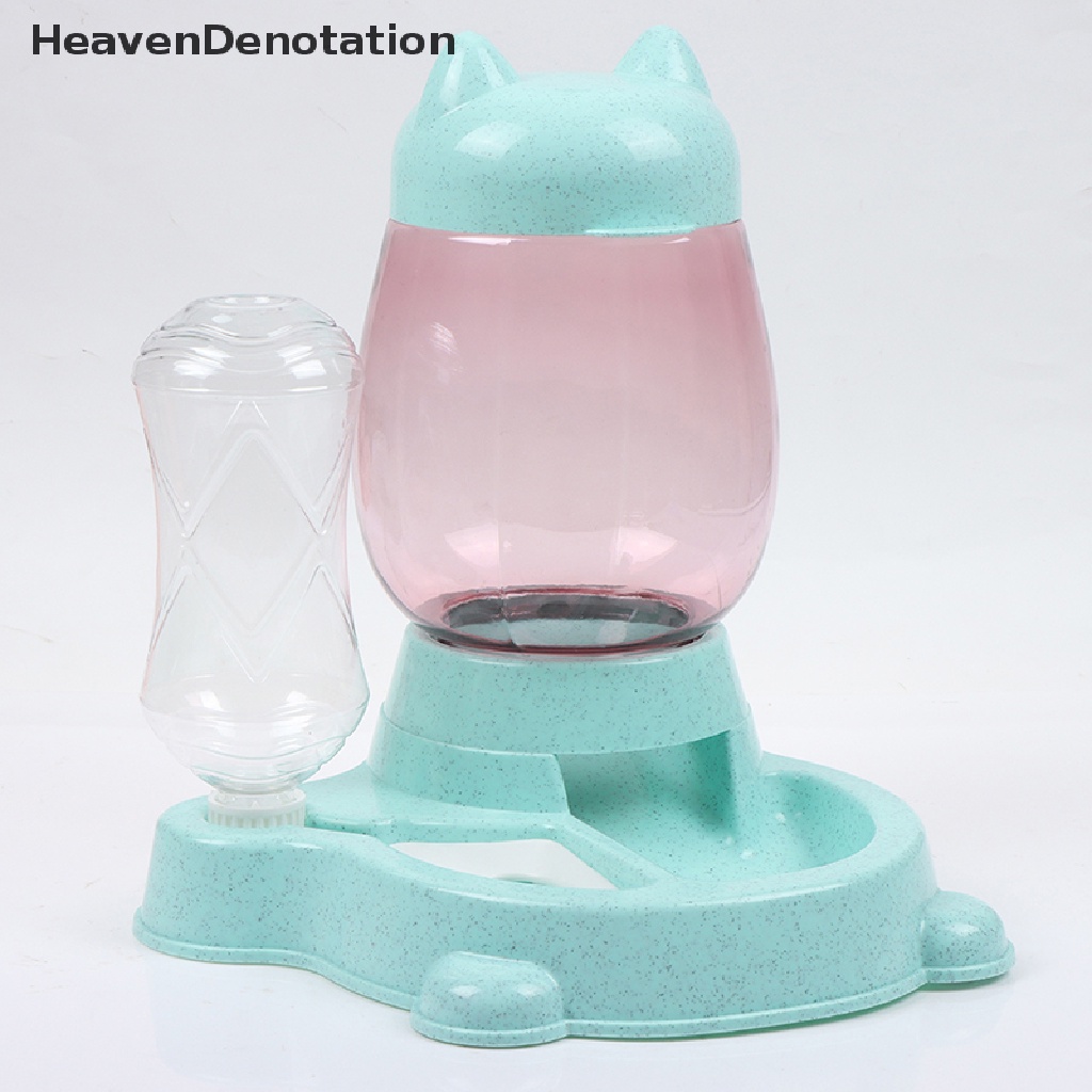 [HeavenDenotation] 2 IN 1 Cat Water And Food Dispenser Automatic Dog Cats Drinking Bottles HDV