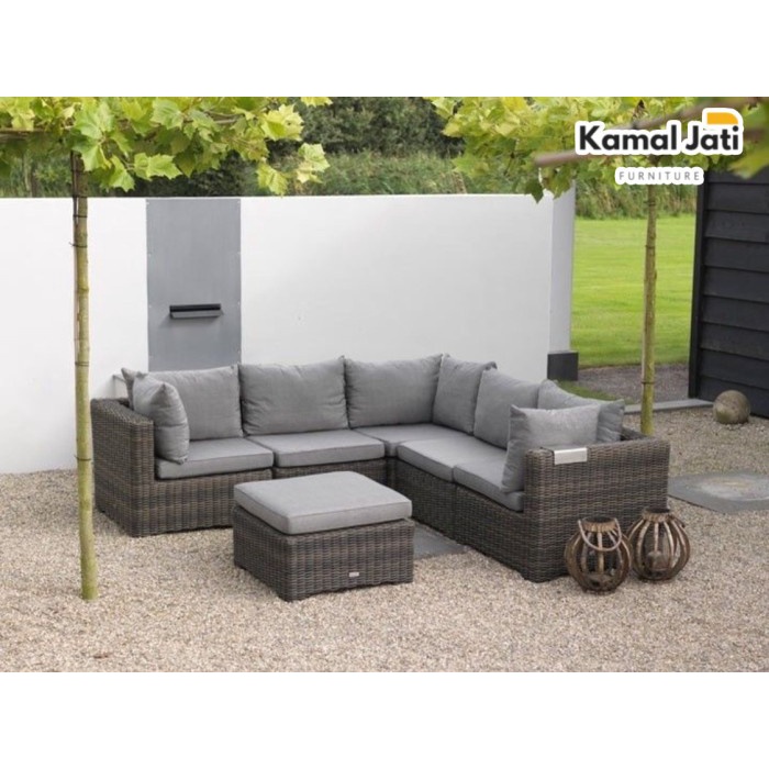 Sofa kursi tamu teras taman outdoor rotan sintetis berkualitas