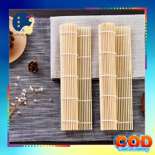 Gulungan Sushi Bamboo / Penggulung Sushi / Tikar Bamboo Sushi / Sushi Roll Matt / Bamboo Sushi Mat Roller / Alat Penggulung Pembuat Sushi / Tikar Bambu Gulungan Sushi / SUSHI Roller Alas Gulung Tikar Penggulung Sushi Makisu Mat Roll / BAMBU SUSHI ROLL