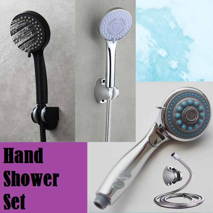 Hand Shower Kamar Mandi hitam Set 3 Pcs Sower Kamar Mandi Shower