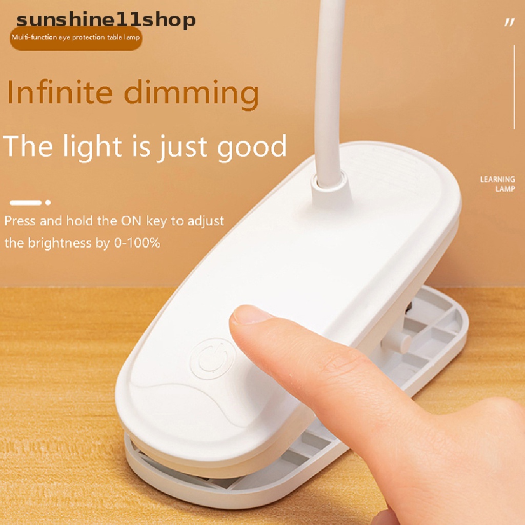 Sho Lampu Meja Dengan Klip Peredupan Stepless Led Lamp Rechargeable Bedside Night Light N