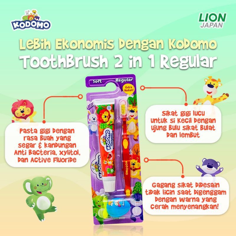 kodomo 2in1 pasta gigi + sikat gigi + mainan