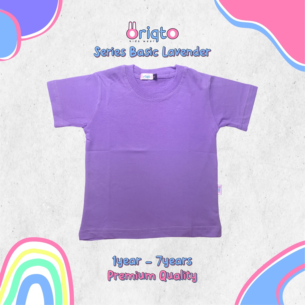 Kaos Polos Anak Ungu Laveder by Oriqtokids