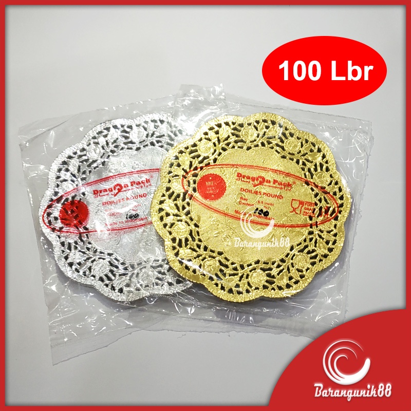 [100 pcs] Kertas Doilies Gold Silver Alas Renda Kertas Renda Bundar Bulat Doyleys Round