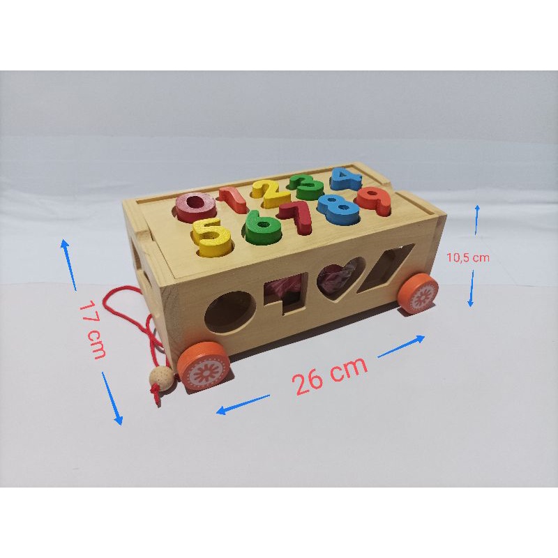 Mainan Edukasi Kotak Bentuk & Angka Roda /sorting box + angka