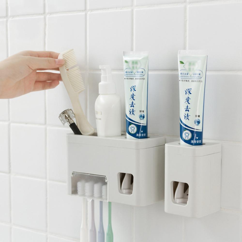 Solighter Tooth Paste Squeezer Anti Debu Dipasang Di Dinding Dispenser Krim Gigi Otomatis