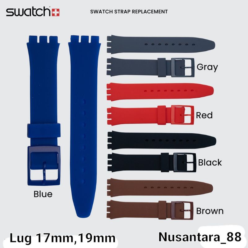 Strap Tali jam tangan swacth Lug 17mm 19mm