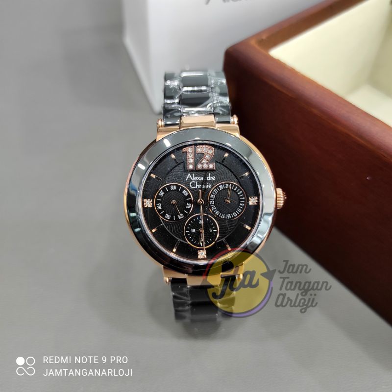 New Alexandre Christie Wanita AC2359 Rosegold Black Jam Tangan Cewek AC 2359 BFBBRBA