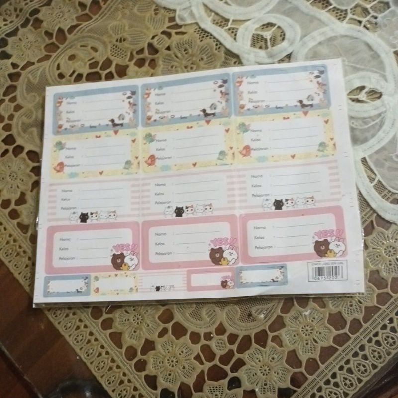 

sticker / sticker nama untuk dibuku/Pel