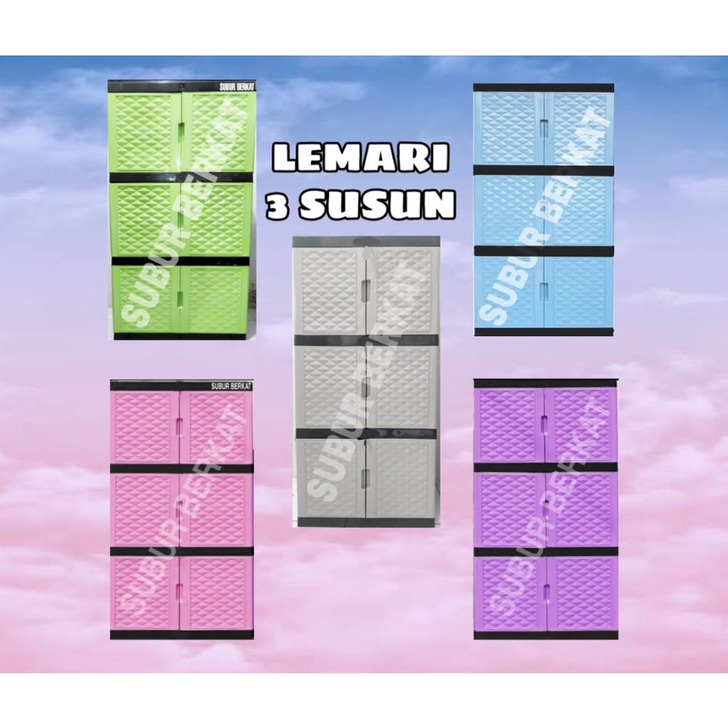 LEMARI PLASTIK LEMARI PAKAIAN KECE 3 susun