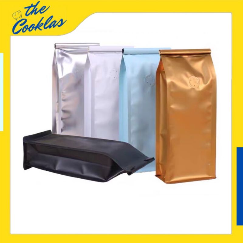 Coffee Packaging Kemasan Kopi 250gr Flat Bottom [Terdapat Valve]