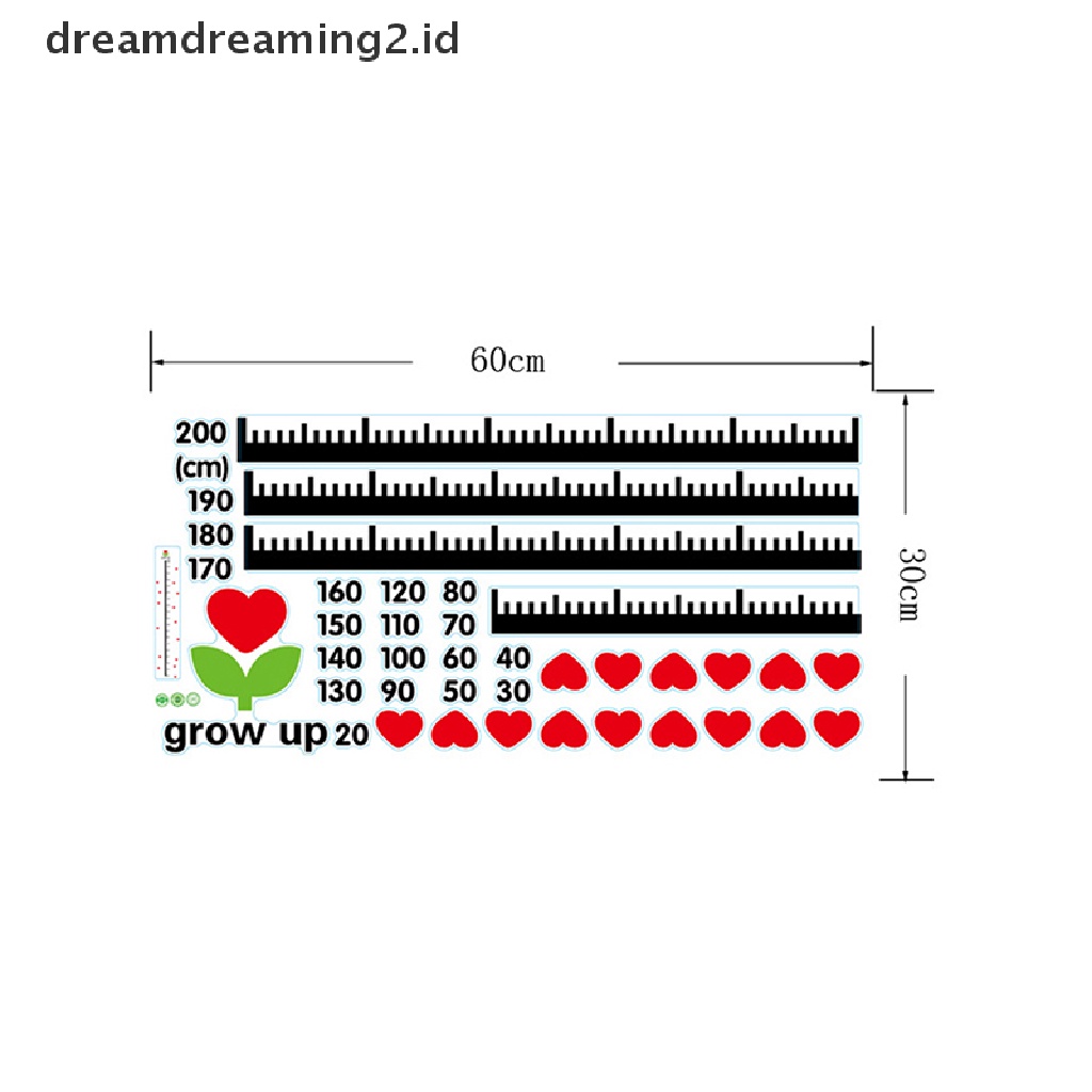 (dream) Heart wall er baby growth chart under sea animal Pengukur Tinggi Badan decal.