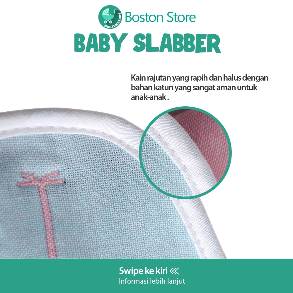 Bostonstore Celemek Makan Bayi / Slabber Silikon Bulat bahan katun alat makan newborn / Handuk Keringat Bayi &amp; Kids bahan katun Handuk Washlap Bayi / Celemek Bayi / Celemek Bayi waterproof / Celemek Bayi Air Liur / Celemek Bayi Silikon