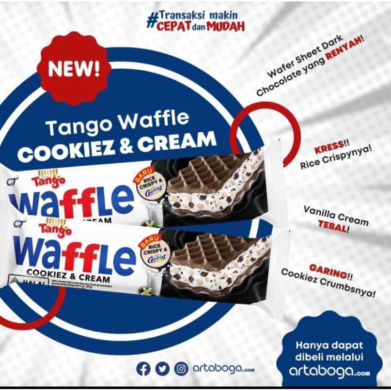 

Tango Wafer Waffle Cookies and Cream Snack [12 x 25 Gr ]