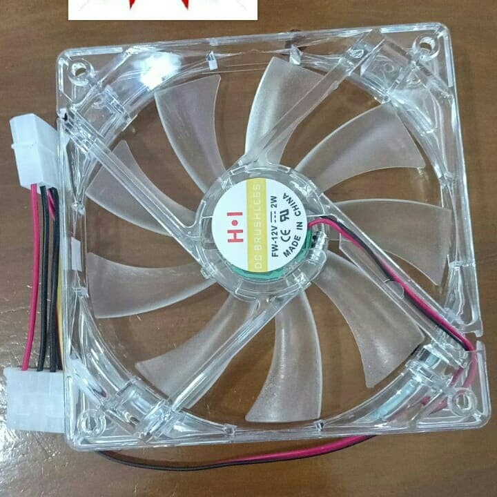 Fan casing 12cm transparan lampu warna warni