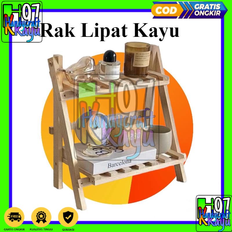 rak susun kayu  bisa di lipat RAK LIPAT KAYU SUSUN 2 MINIMALIS | RAK BUKU | RAK MAKE UP | RAK KOSMET